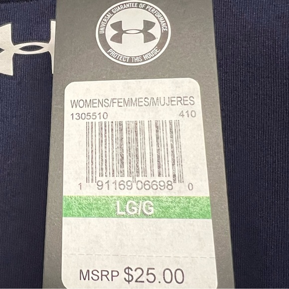 NWT Under Armour Navy Blue Athletic T-Shirt Size Large - Picture 2 of 3